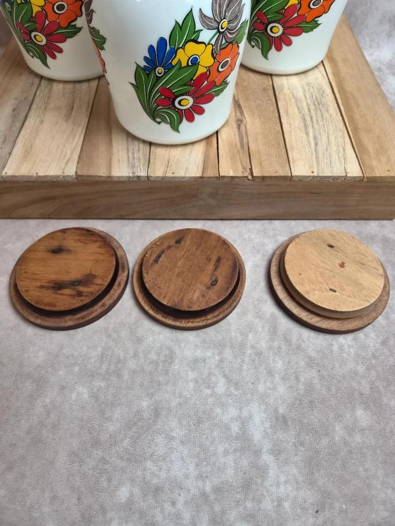 Lot de 3 potes de provision vintage Brf – Café, Farinha e Açúcar – vidro opalino – photo 4